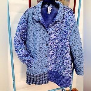 April Cornell Quilted Cotton / Flannel Reversible Coat Jacket L